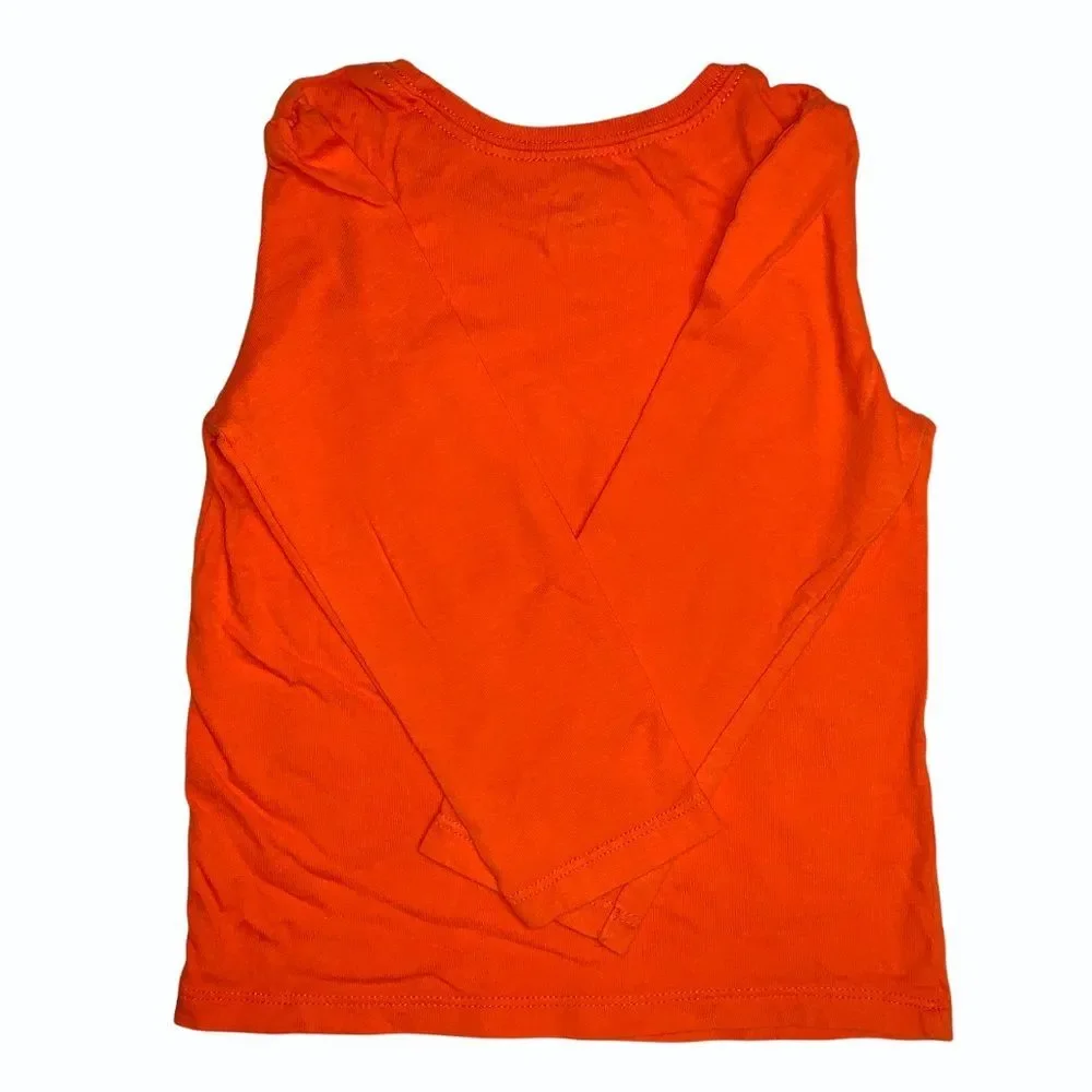 Halloween Jack O Lantern Pumpkin Top Girl’s 3T Orange Glitter Long Sleeve TShirt